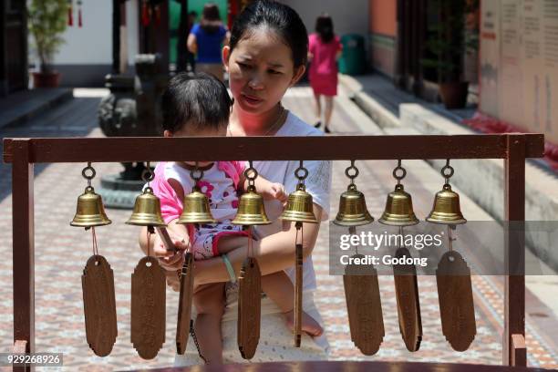 Thian Hock Keng Temple. Wishing bells. Singapore.