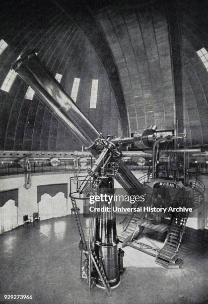 Engraving depicting the Einstein Tower, an astrophysical observatory in the Albert Einstein Science Park in Potsdam, Germany. Dated 20th Century.