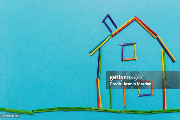 handmade childish house - bosnian rainbows stock pictures, royalty-free photos & images