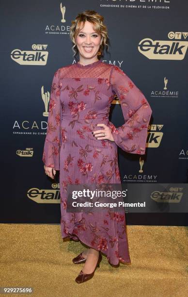 Actress Naomi Snieckus attends Gala Honouring Excellence in Creative Fiction Storytelling held at Westin Harbour Castle Hotel on March 7, 2018 in...