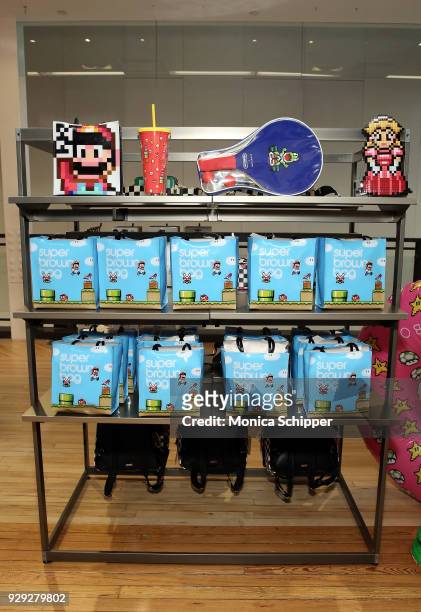 View of items from the collection during the Bloomingdale's launch of an exclusive collection with Nintendo on March 8, 2018 in New York City.