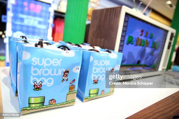 View of items from the collection during the Bloomingdale's launch of an exclusive collection with Nintendo on March 8, 2018 in New York City.