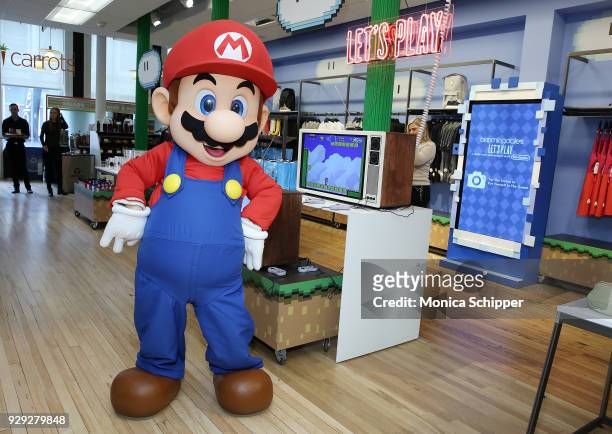 Mario attends the Bloomingdale's launch of an exclusive collection with Nintendo on March 8, 2018 in New York City.