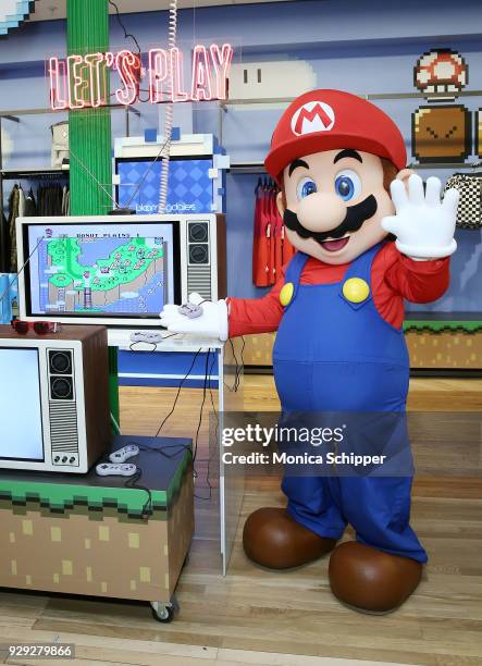 Mario attends the Bloomingdale's launch of an exclusive collection with Nintendo on March 8, 2018 in New York City.