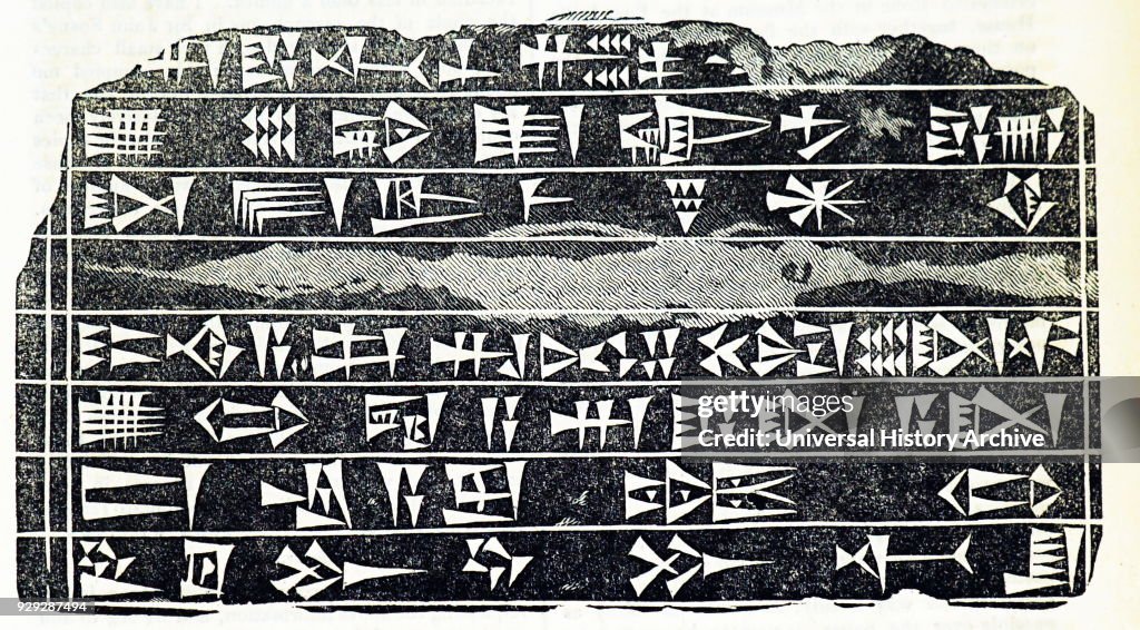 Mid nineteenth century transcription of an unknown Cuneiform.