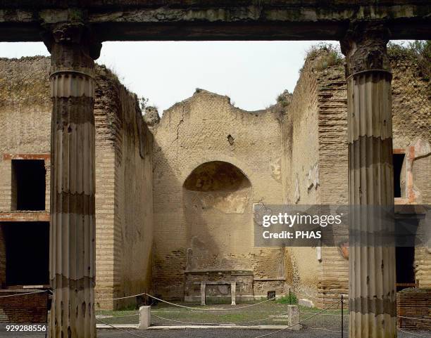 Italy, Herculaneum. Ruins of Palaestra . Campania.