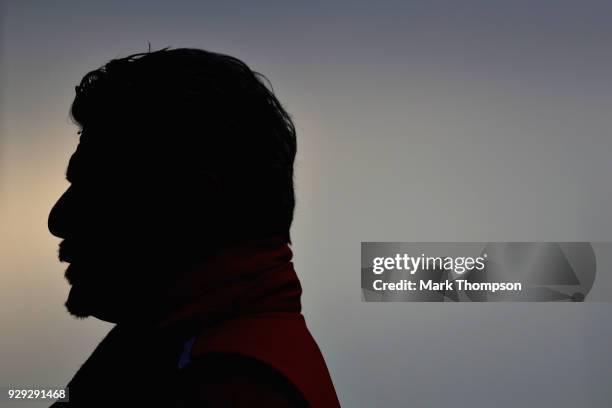 Ferrari Team Principal Maurizio Arrivabene looks on in the Pitlane during day three of F1 Winter Testing at Circuit de Catalunya on March 8, 2018 in...