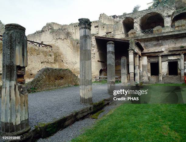 Italy, Herculaneum. Ruins of Palaestra . Campania.