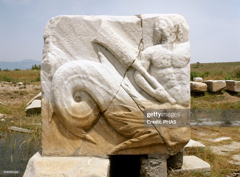 Relief of god Triton, messenger of the sea. Harbor Monument.