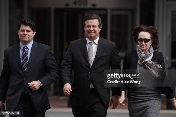Former Trump campaign manager Paul Manafort arrives with his wife Kathleen Manafort at the Albert V. Bryan U.S. Courthouse for an arraignment hearing...
