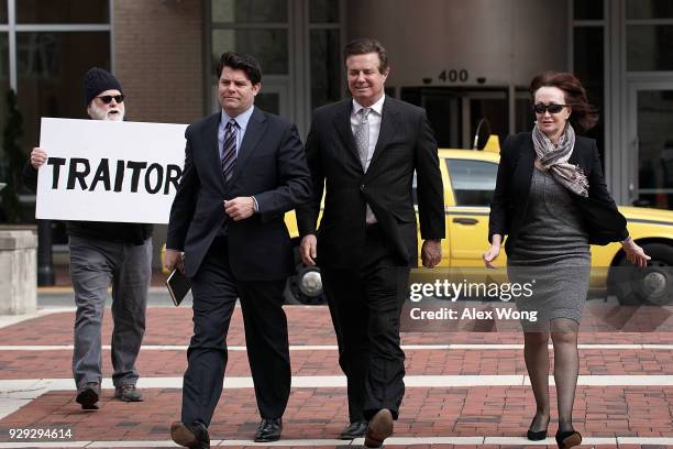 Former Trump campaign manager Paul Manafort arrives with his wife Kathleen Manafort at the Albert V. Bryan U.S. Courthouse for an arraignment hearing...