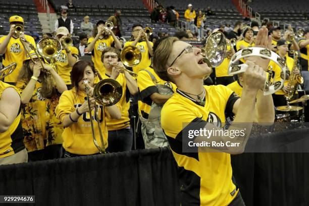 The Virginia Commonwealth Rams pep band performs before the start of the Rams game against the Dayton Flyers during the second round of the Atlantic...