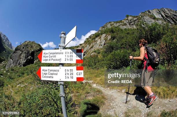 Going to Andolla refuge. Antrona Valley. Ossola Valley. Verbania province. Piedmont. Italy.