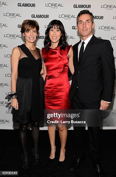 Glamour magazine�s Editor-in-Chief Cindi Leive, Journalist Laura Ling and SVP & Publishing Director Bill Wackermann attend the The 2009 Women of the...