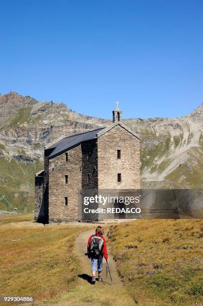 Miserin church. Near Miserin refuge. In Mont Avic Park. Champorcher Valley. Aosta Valley. Italy.