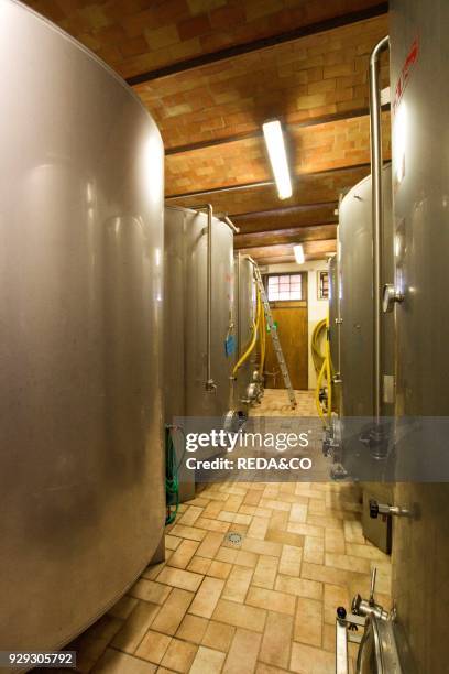 Cantina Abbadia Ardenga Cellar. Brunello di Montalcino wine producers. Montalcino. Tuscany. Italy. Europe.