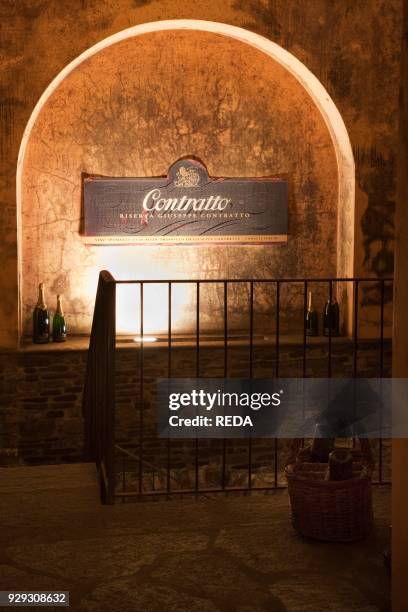 Contratto cellar wine cathedral in Canelli. The entrance to the cellars. Asti. Piemonte,Italy. Europe.