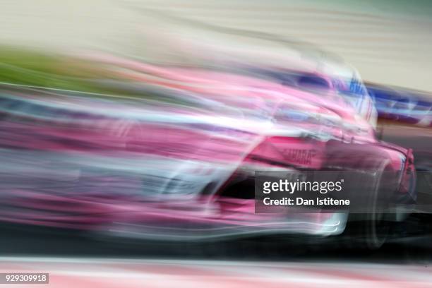 Sergio Perez of Mexico driving the Sahara Force India F1 Team VJM11 Mercedes on track during day three of F1 Winter Testing at Circuit de Catalunya...