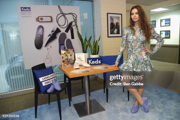 Violetta Komyshan celebrates International Women's Day with Keds at Manhattan Plaza Racquet Club on March 8, 2018 in New York City.