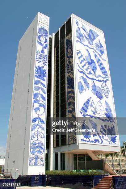 Azulejos ceramic tile murals by Francisco Brennand at Bacardi Museum.