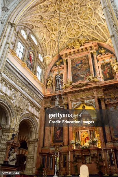 High main altar with vaulted ceiling of the Cordoba Our Lady of the Assumption Cathedral Mosque.