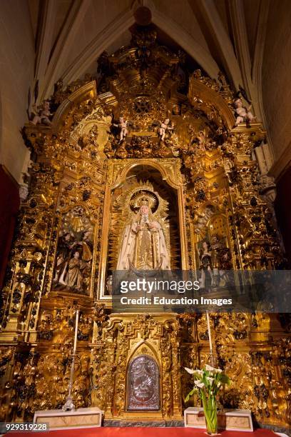 Side Altar of Mary Queen of Heaven in Saint Mary of the Assumption basilica in Arcos de la Frontera Spain.