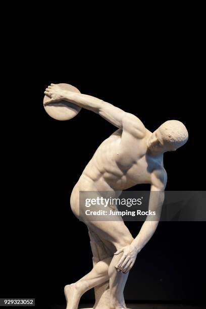 Ancient statue of Discus Thrower in National Roman Museum, Rome, Italy.
