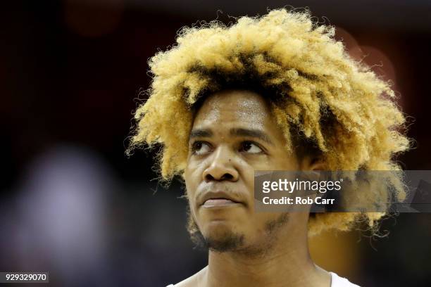 Justin Tillman of the Virginia Commonwealth Rams looks on against the Dayton Flyers in the second half during the second round of the Atlantic 10...