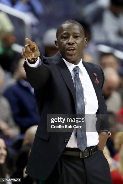 Head coach Anthony Grant of the Dayton Flyers looks on against the Virginia Commonwealth Rams during the second round of the Atlantic 10 Basketball...