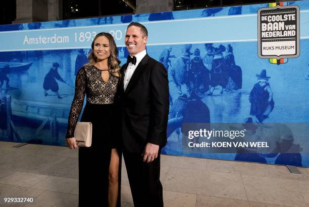 Former Olympic and World speed skating champion Chad Hedrick arrives for the special dinner for the Masters of the World, former skating champions,...