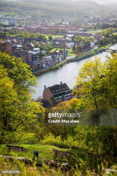 overlooking view of namur city, belgium. - namur 2017 stock pictures, royalty-free photos & images
