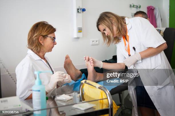 Diabetic feet consultations, Savoie, France, specialized team devoted to treatment and after-care for diabetic patients foot lesions. The...