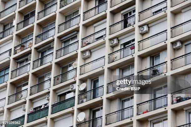 Downtown Marseille buildings. France.