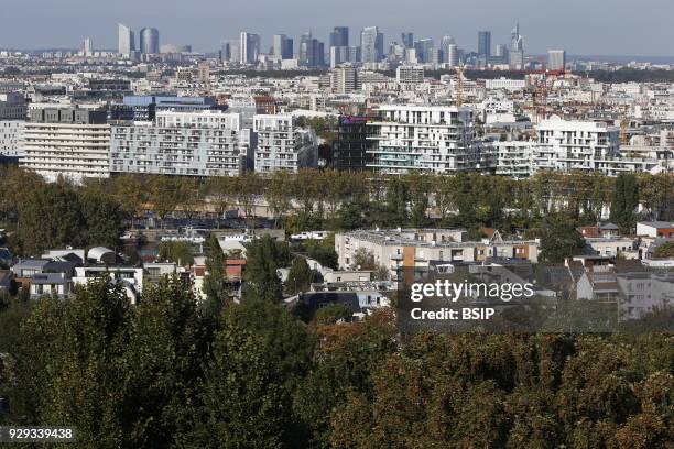 Paris and suburbs seen from Meudon France. France.