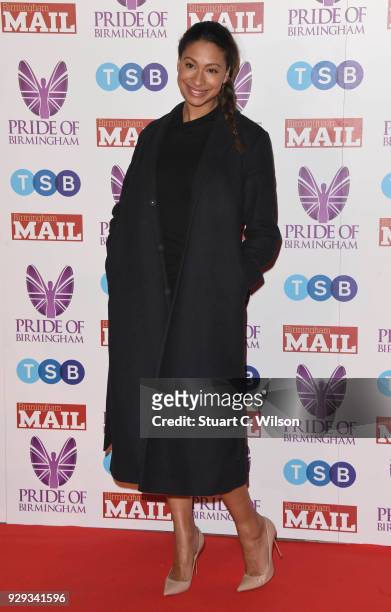 Laura Rollins attends the Pride Of Birmingham Awards 2018 at University of Birmingham on March 8, 2018 in Birmingham, England.