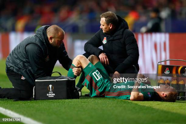 Vladislav Ignatyev of Lokomotiv Moscow during the UEFA Europa League match between Atletico Madrid v Lokomotiv Moscow at the Estadio Wanda...