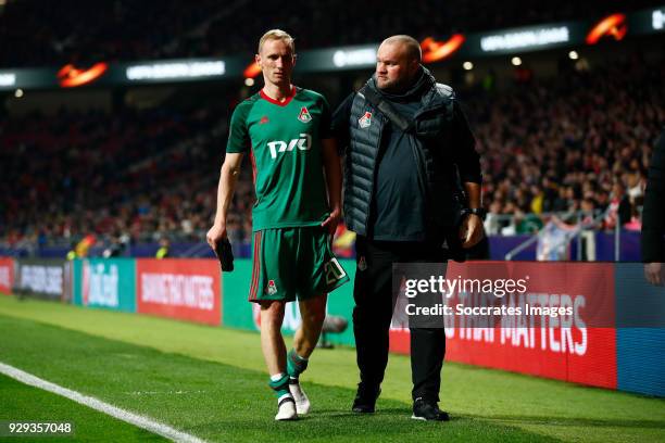 Vladislav Ignatyev of Lokomotiv Moscow during the UEFA Europa League match between Atletico Madrid v Lokomotiv Moscow at the Estadio Wanda...