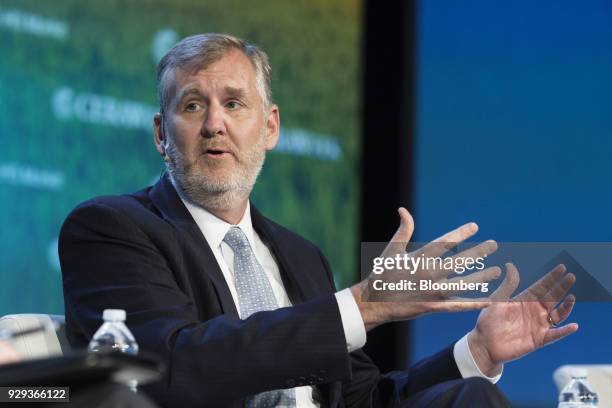 Thad Hill, president and chief operating officer of Calpine Corp., speaks during the 2018 CERAWeek by IHS Markit conference in Houston, Texas, U.S.,...