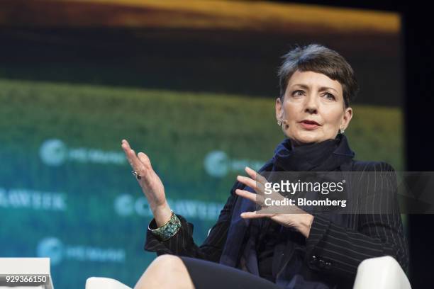 Lynn Good, president and chief executive officer of Duke Energy Corp., speaks during the 2018 CERAWeek by IHS Markit conference in Houston, Texas,...