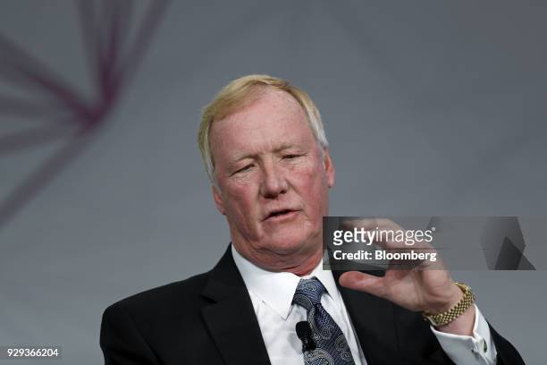 John Hopkins, chairman and chief executive officer of NuScale Power LLC, speaks during the 2018 CERAWeek by IHS Markit conference in Houston, Texas,...