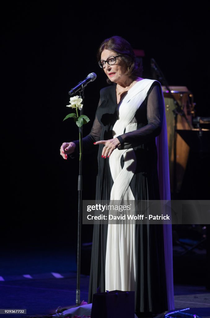 Nana Mouskouri Performs At Salle Pleyel In Paris