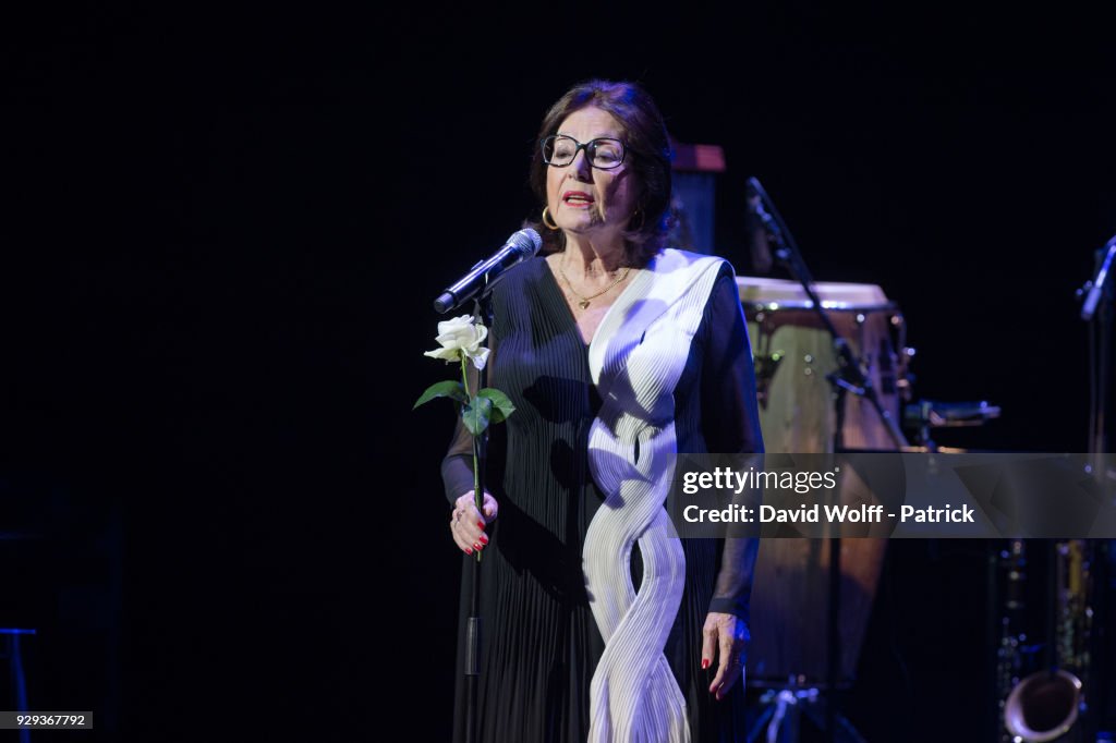 Nana Mouskouri Performs At Salle Pleyel In Paris