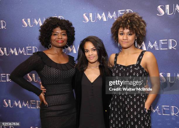 LaChanze, Storm Lever and Ariana DeBose attend the Meet & Greet for "Summer: The Donna Summer Musical" on March 8, 2018 at the New 42nd Street...