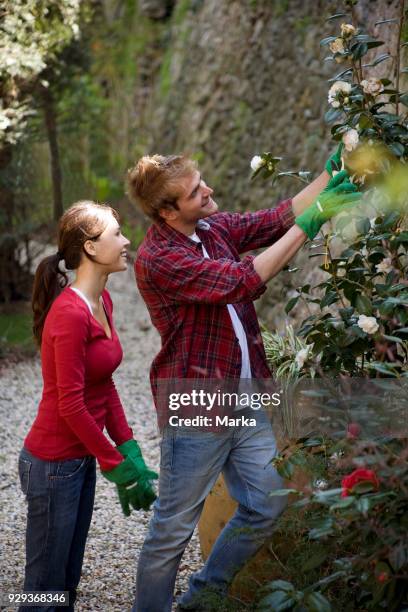 Couple. Gardening.