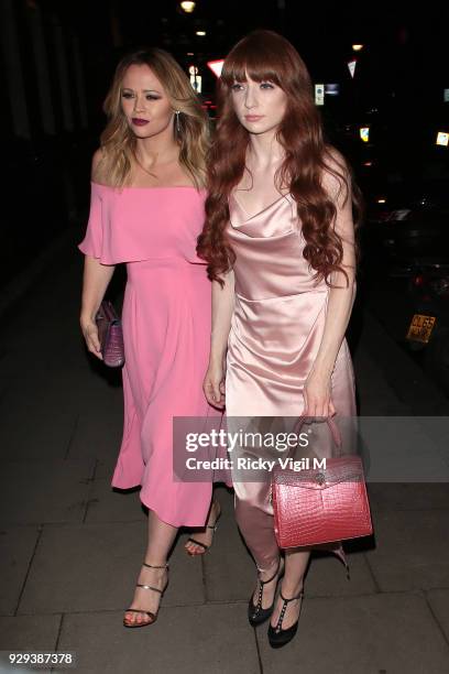 Kimberley Walsh and Nicola Roberts seen attending The Bardou Foundation: International Women's Day Gala at The Hospital Club on March 8, 2018 in...