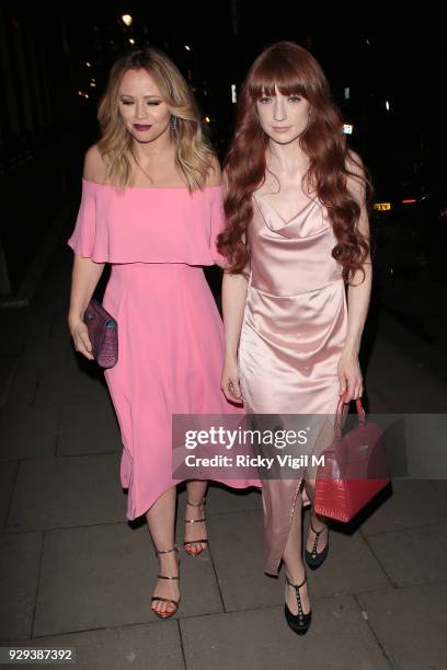 Kimberley Walsh and Nicola Roberts seen attending The Bardou Foundation: International Women's Day Gala at The Hospital Club on March 8, 2018 in...