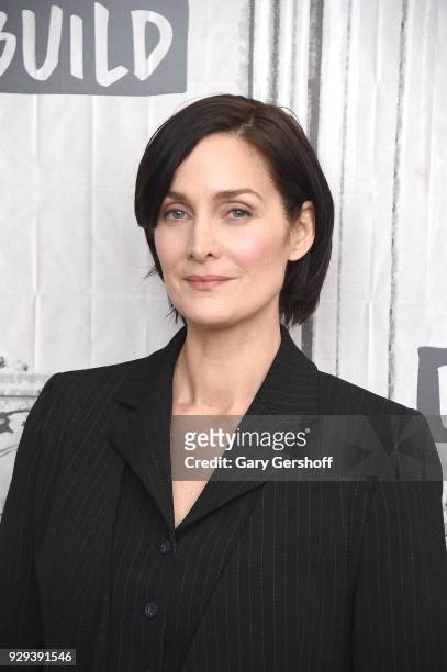 Actress Carrie-Anne Moss visits Build Series to discuss the series "Jessica Jones" at Build Studio on March 8, 2018 in New York City.