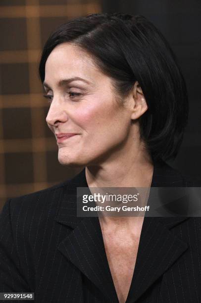 Actress Carrie-Anne Moss visits Build Series to discuss the series "Jessica Jones" at Build Studio on March 8, 2018 in New York City.