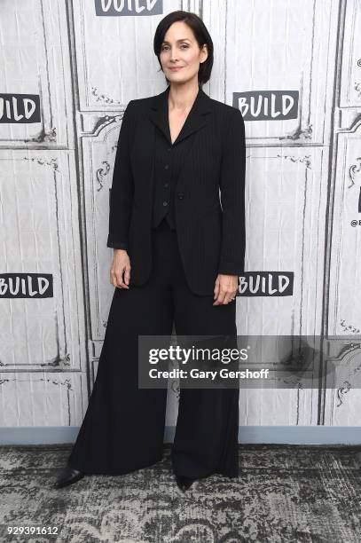 Actress Carrie-Anne Moss visits Build Series to discuss the series "Jessica Jones" at Build Studio on March 8, 2018 in New York City.