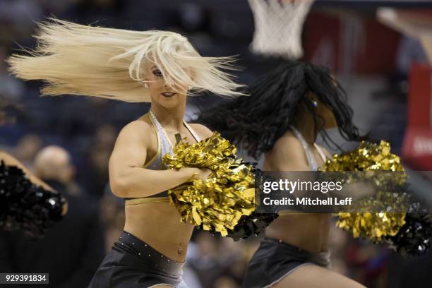 The Virginia Commonwealth Rams dance team performs during a timeout against the Dayton Flyers in the second round of the Atlantic 10 basketball...